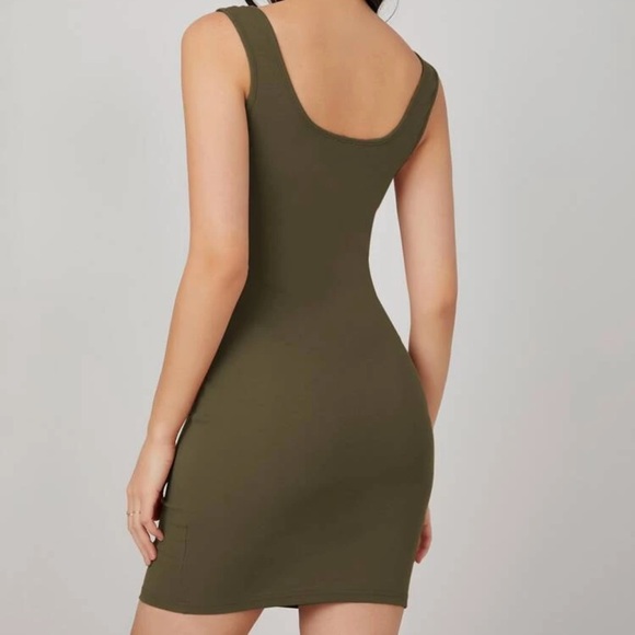 Square neck tank mini dress black - Picture 7 of 9